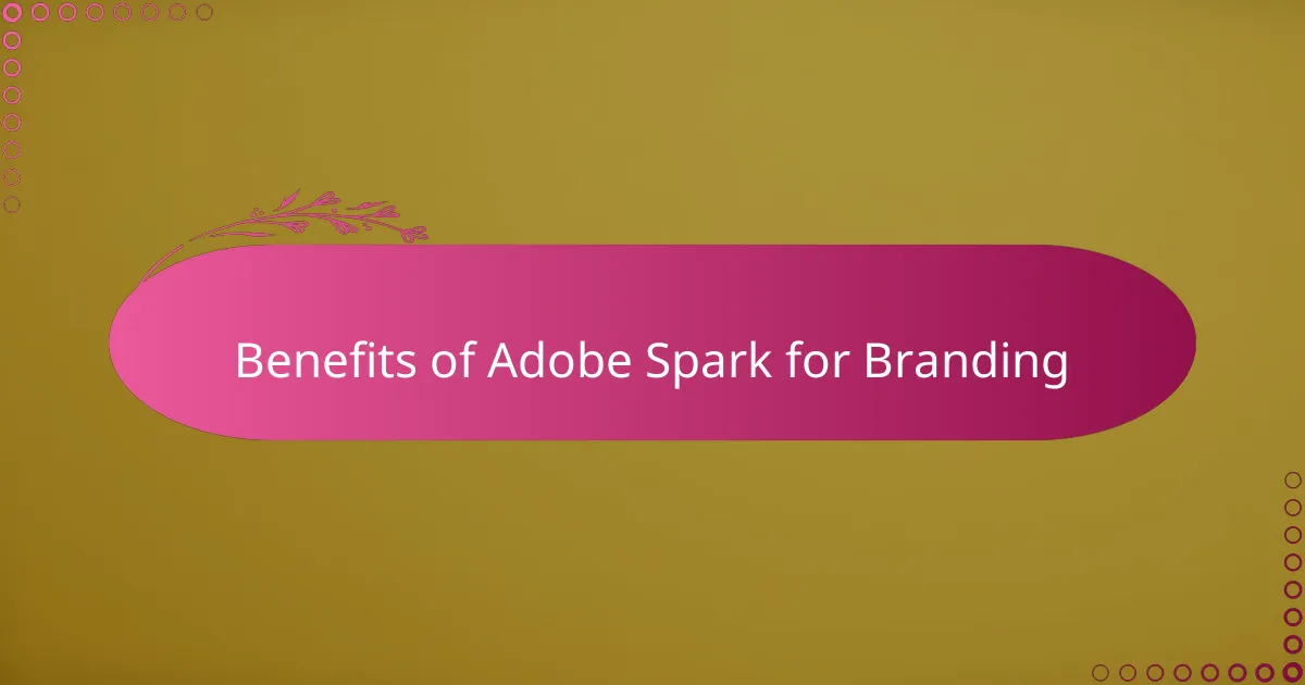 Benefits of Adobe Spark for Branding