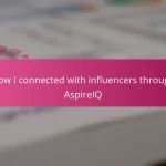 How I connected with influencers through AspireIQ