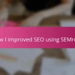 How I improved SEO using SEMrush