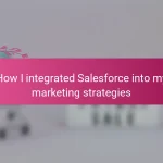 How I integrated Salesforce into my marketing strategies