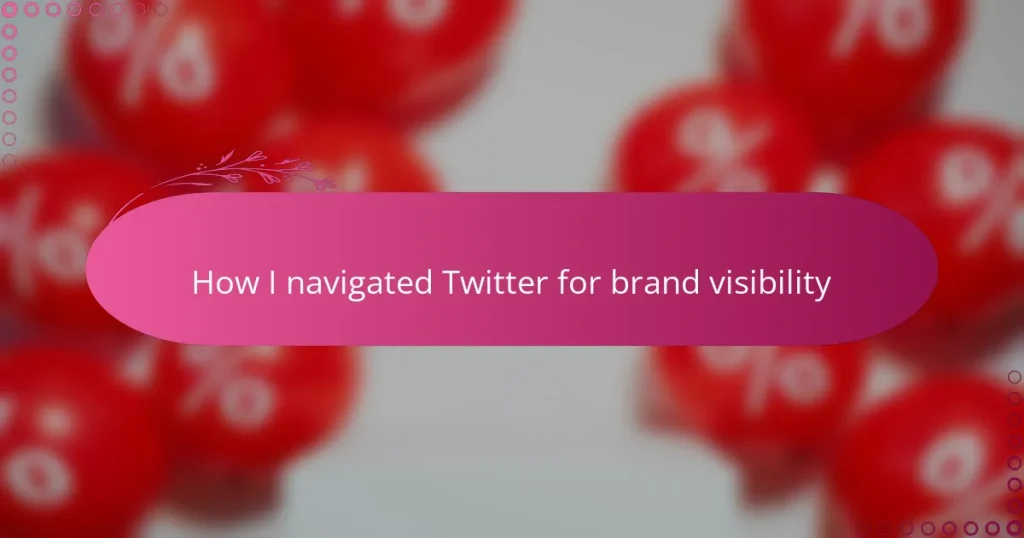 How I navigated Twitter for brand visibility