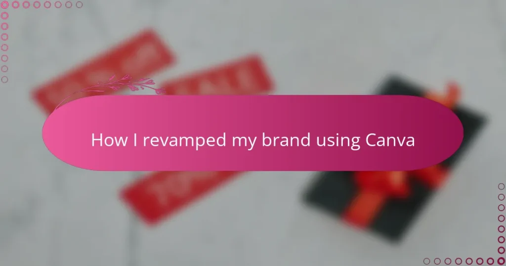 How I revamped my brand using Canva