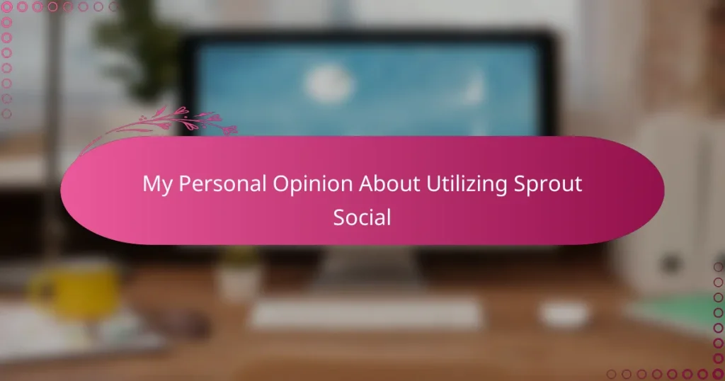 My Personal Opinion About Utilizing Sprout Social