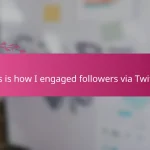 This is how I engaged followers via Twitter