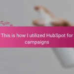 This is how I utilized HubSpot for campaigns
