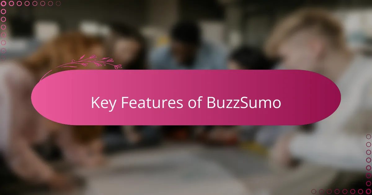 Key Features of BuzzSumo