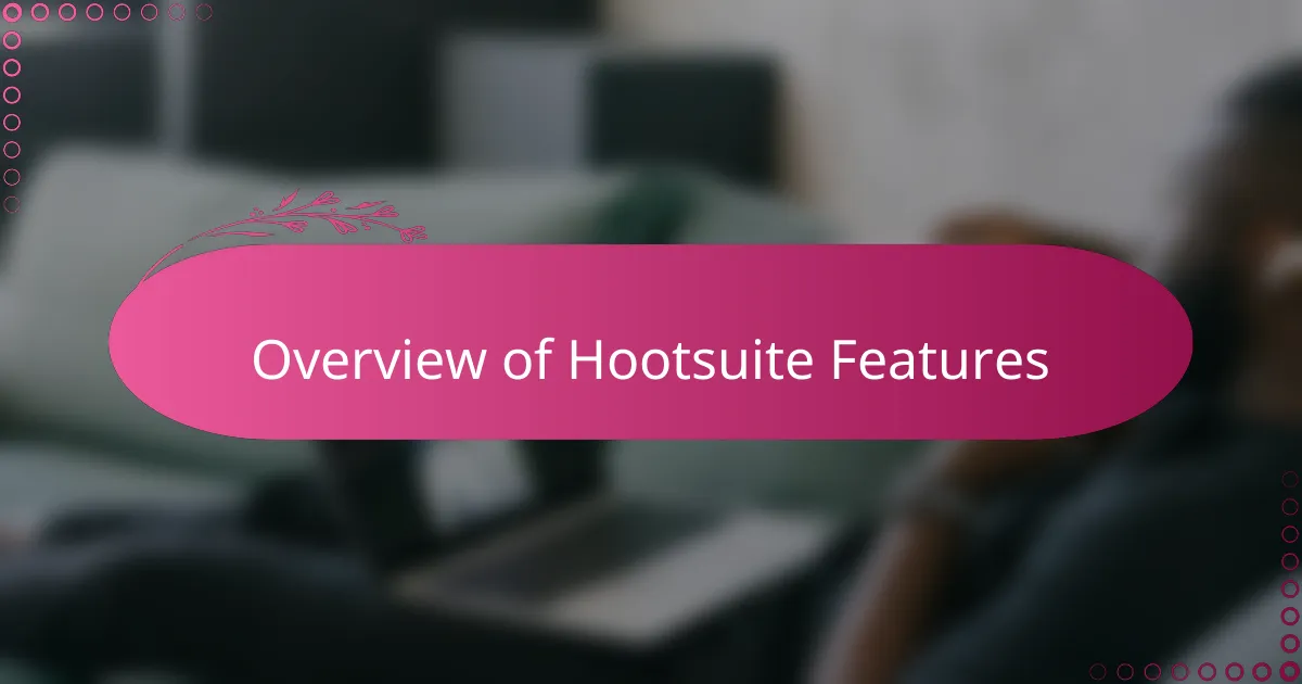 Overview of Hootsuite Features