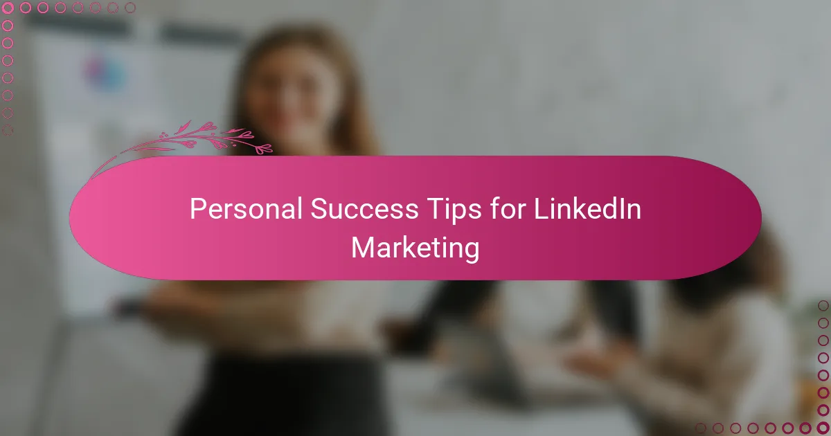 Personal Success Tips for LinkedIn Marketing
