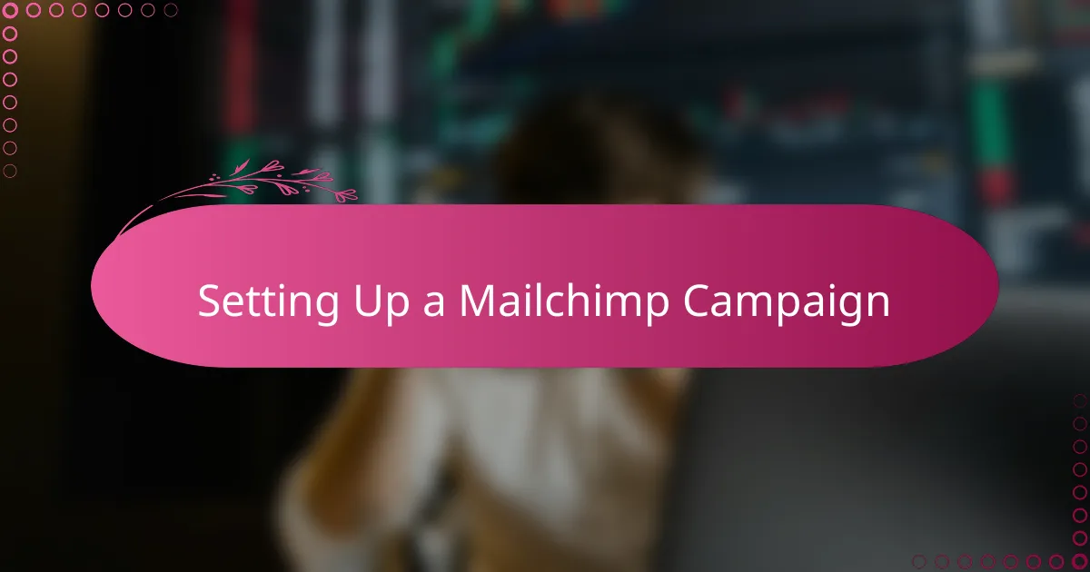 Setting Up a Mailchimp Campaign