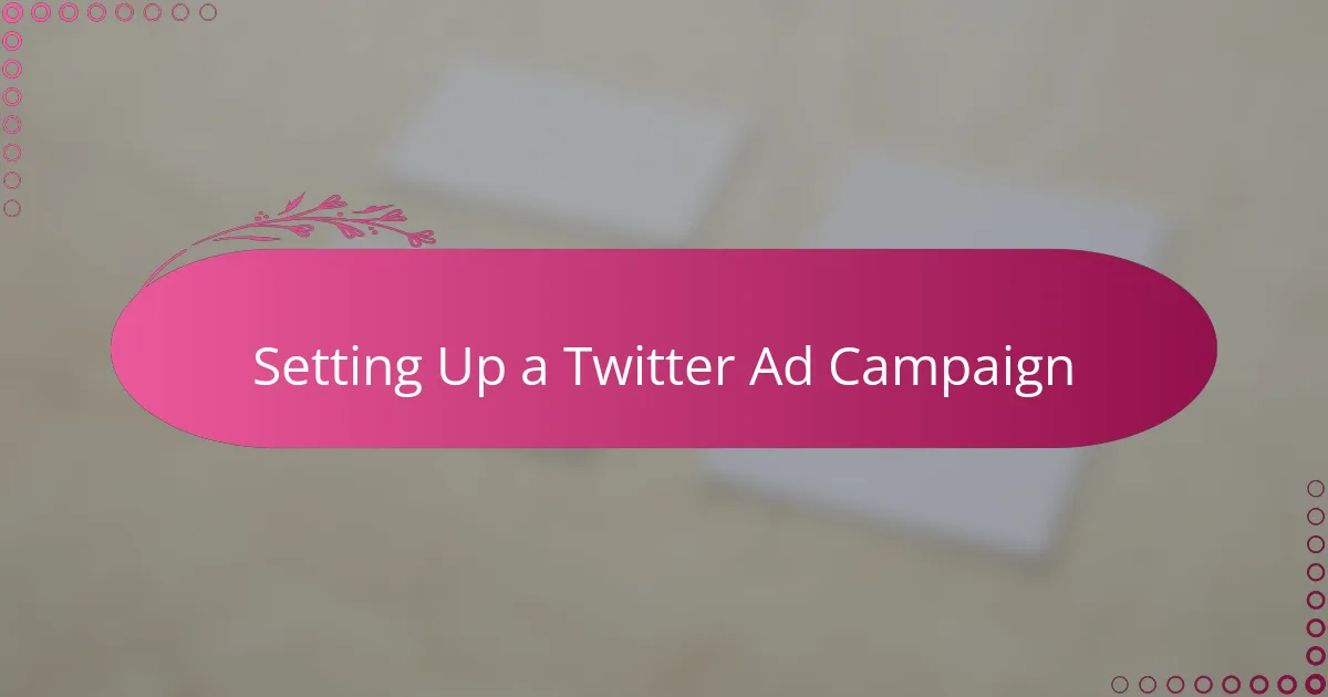 Setting Up a Twitter Ad Campaign