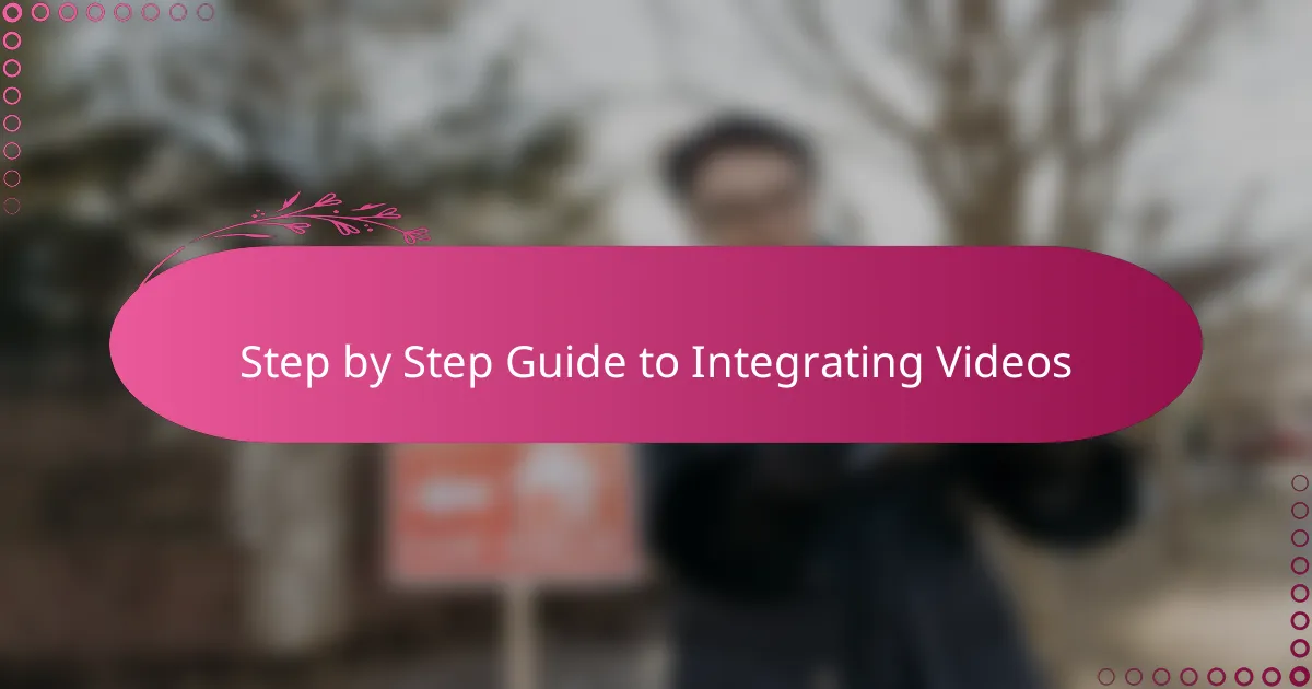 Step by Step Guide to Integrating Videos