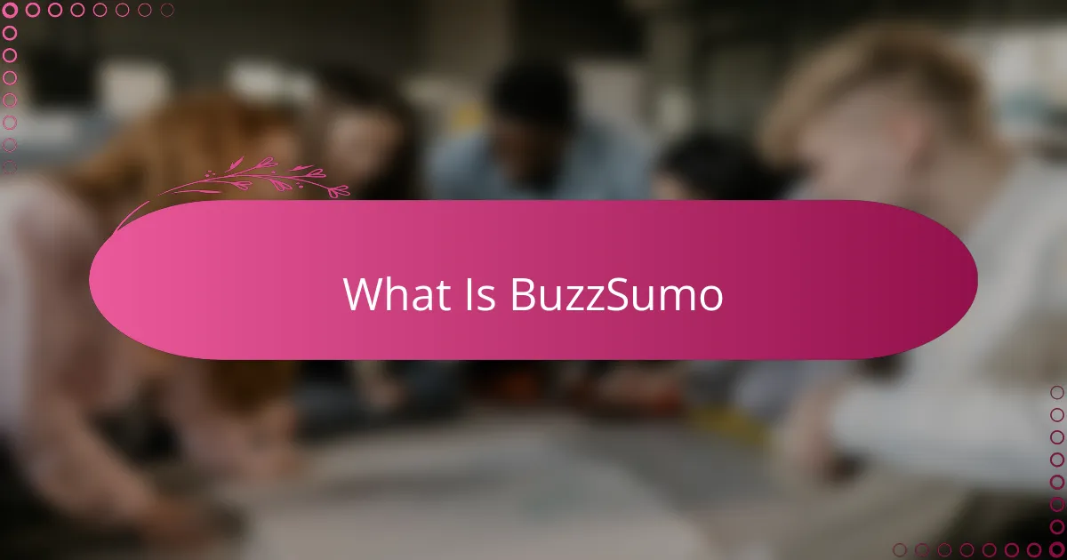 What Is BuzzSumo