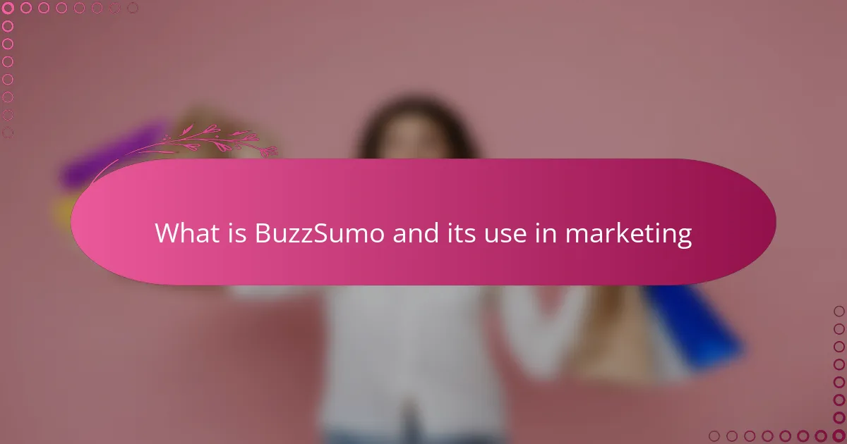 What is BuzzSumo and its use in marketing